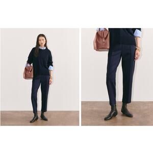 Everlane Dream Pant Womens Size XS Elastic Waist Double Knit Pintuck Tapered Leg